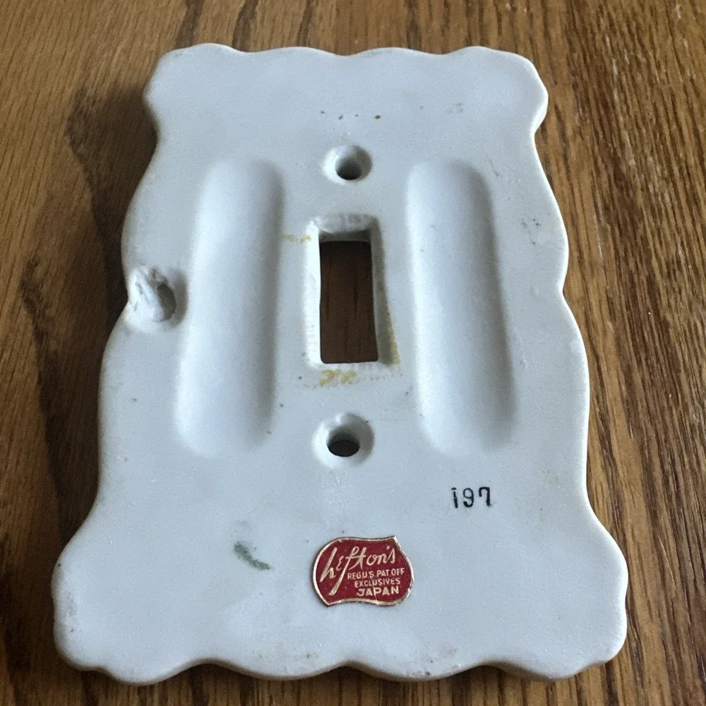 Porcelain Floral Rose Single Toggle Light Switch Plate - Pink